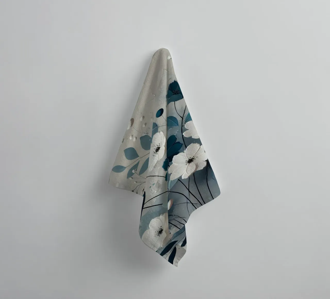 Blue flowers towel by abstrakt