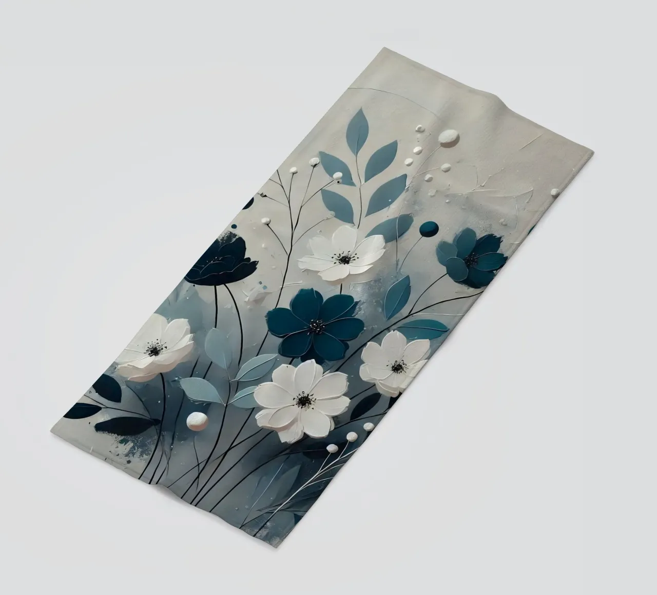 Fiori blu telo mare da abstrakt