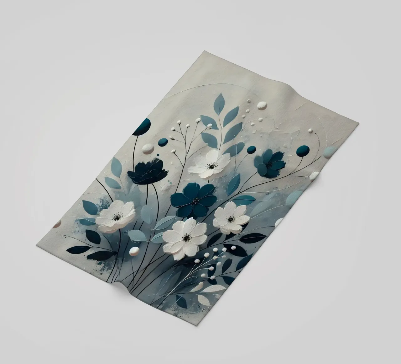 Fiori blu telo mare da abstrakt