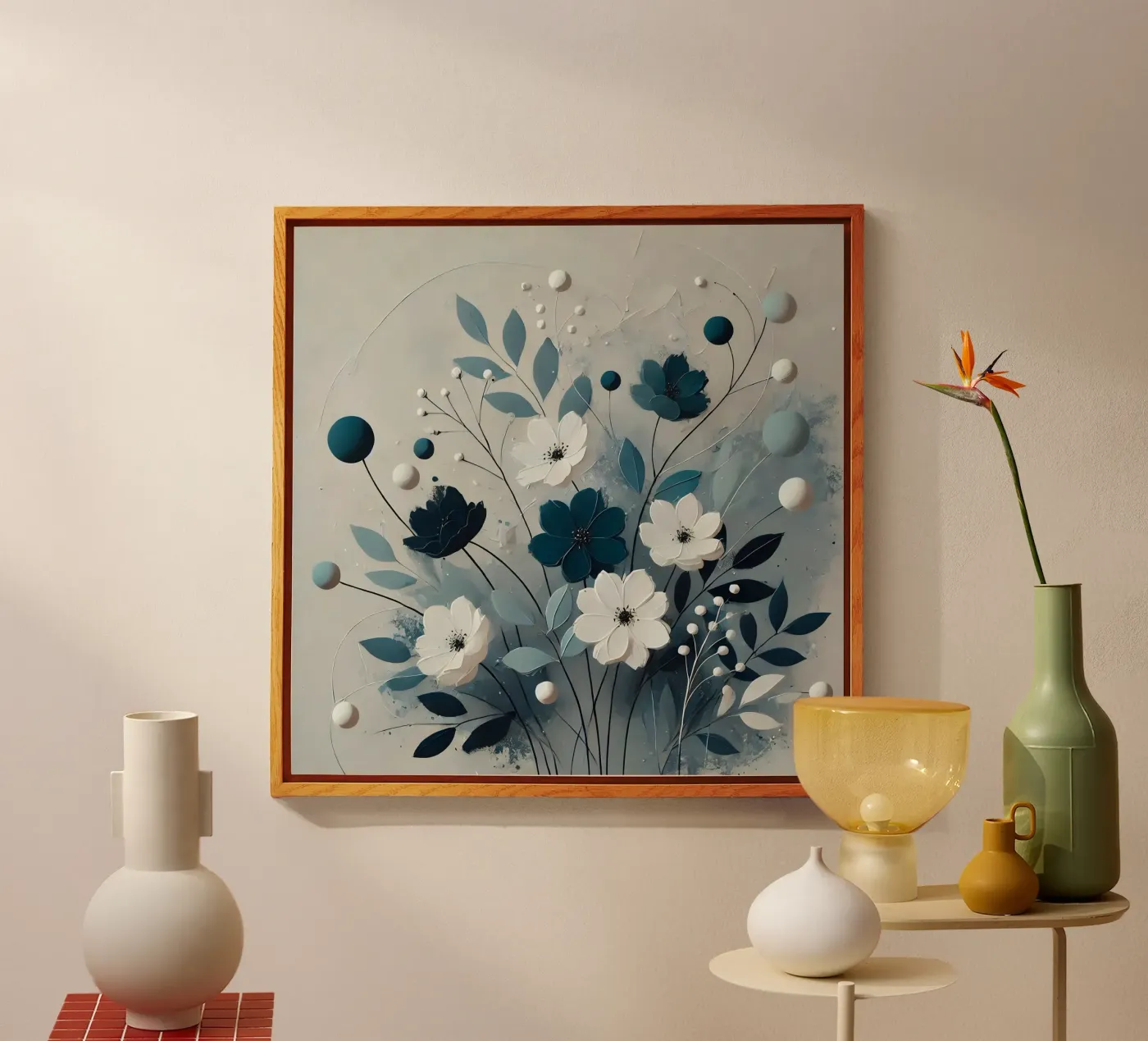 Blue flowers acrylic glass by abstrakt