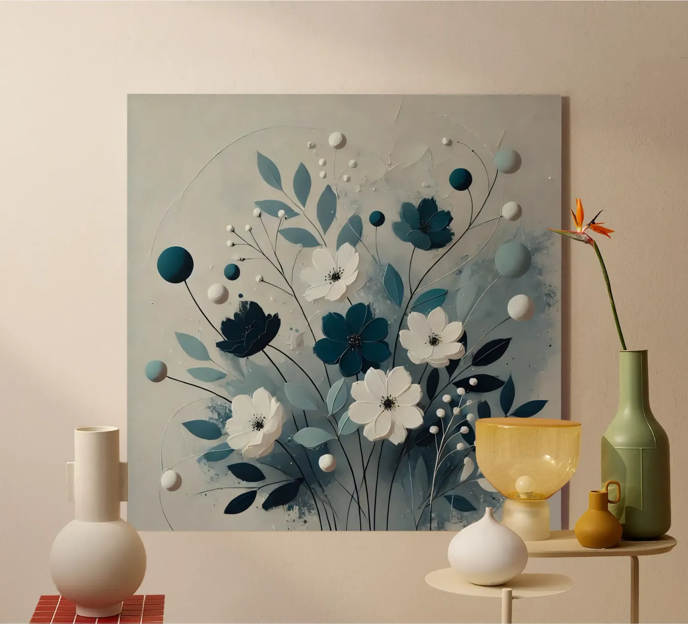 Blue flowers acrylic glass by abstrakt