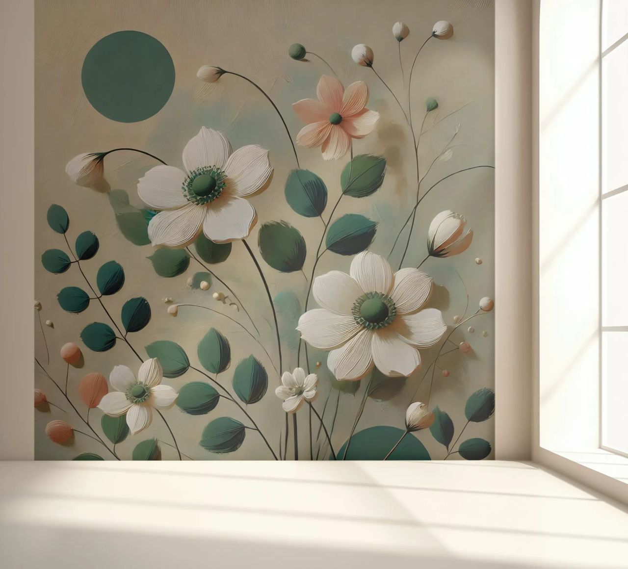 Flowers green photo wallpaper by abstrakt