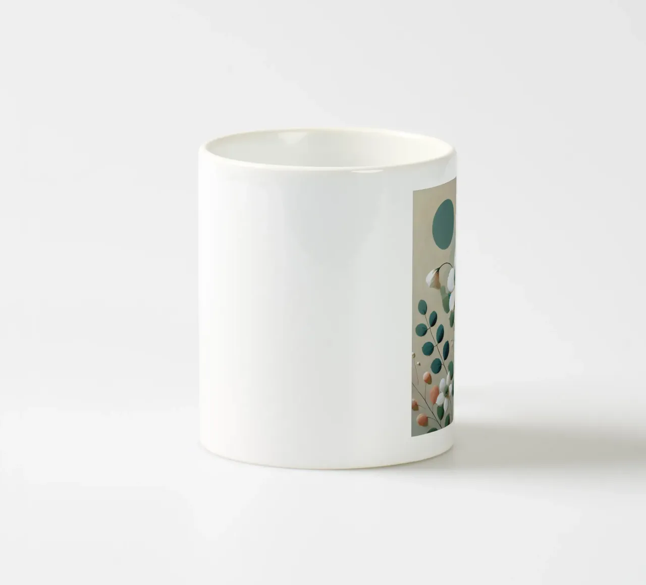 Fiori verdi tazza in ceramica da abstrakt