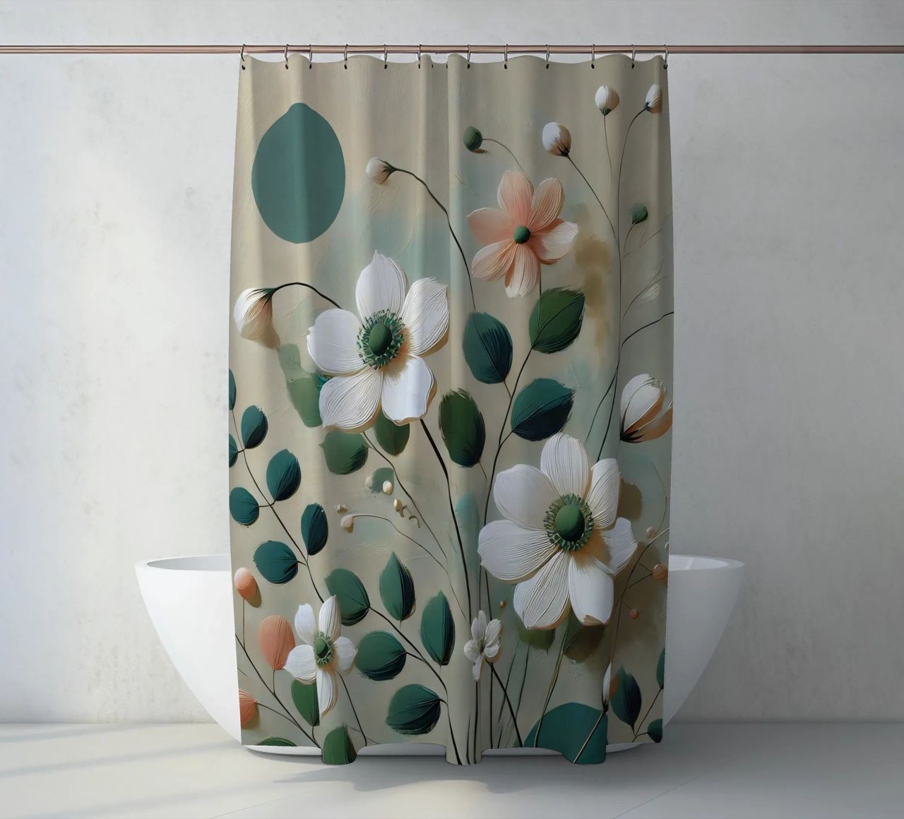 Blumen Grün Duschvorhang von abstrakt