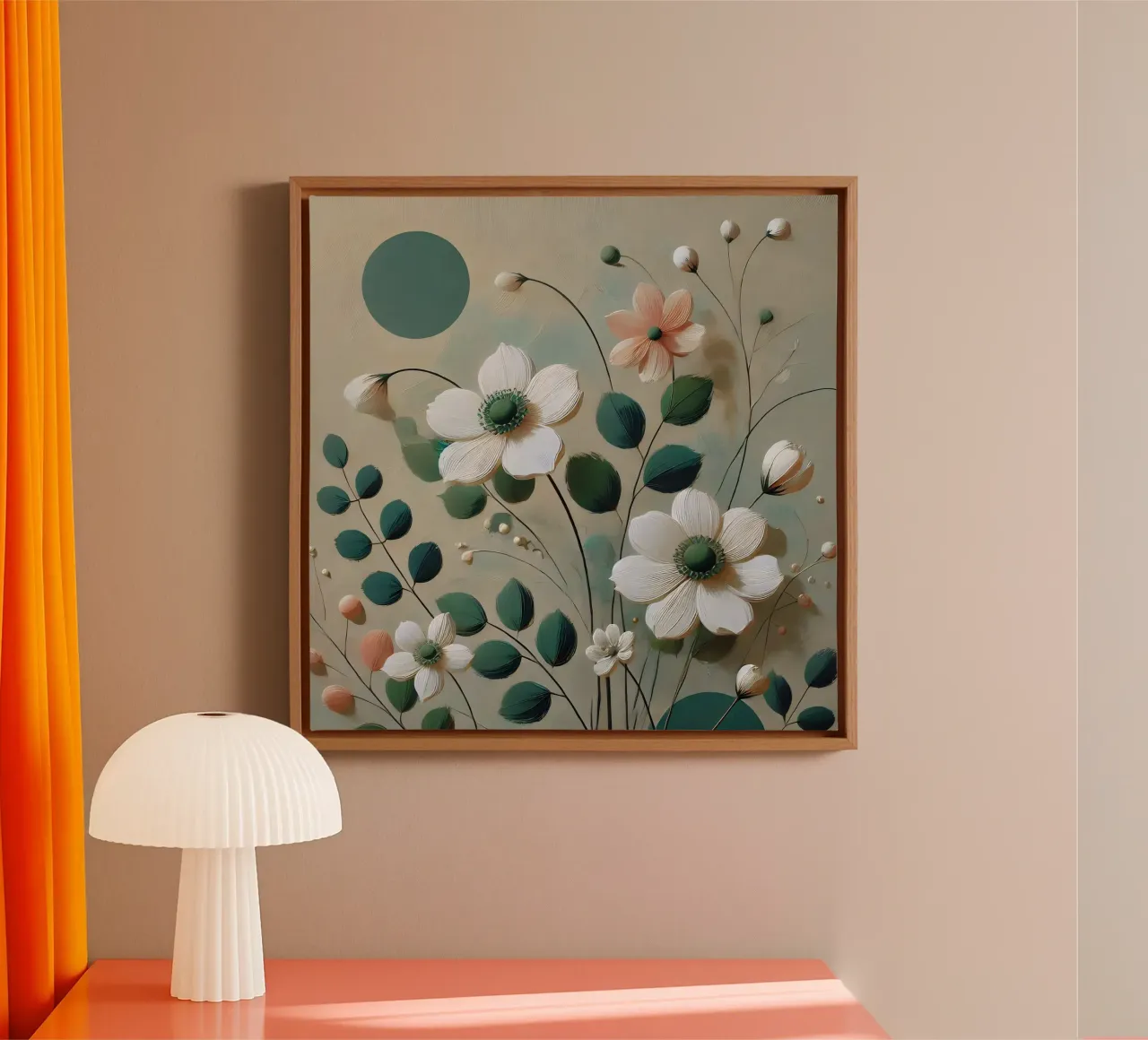 Fiori verdi tela da abstrakt