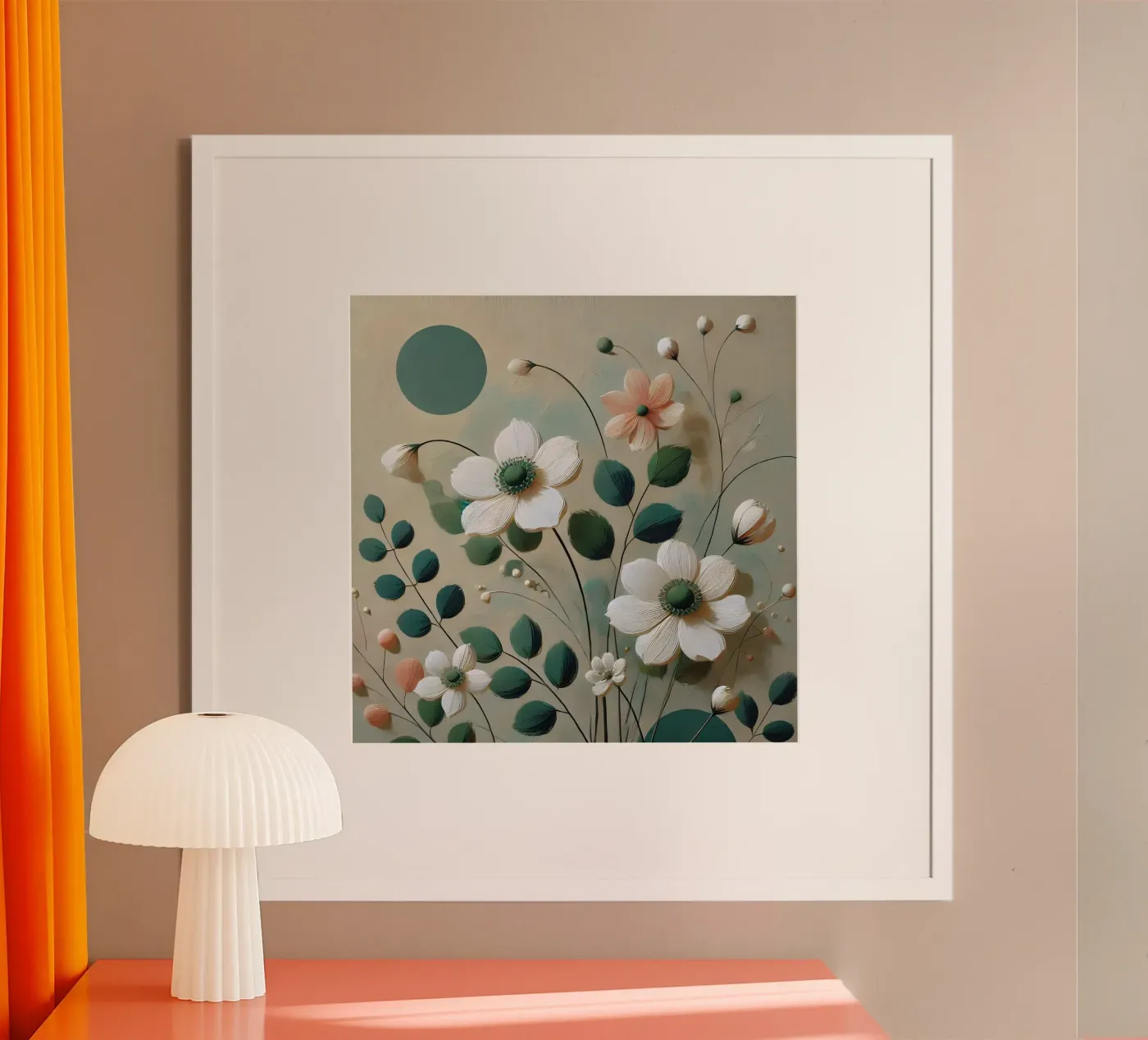 Fleurs Vert poster de abstrakt