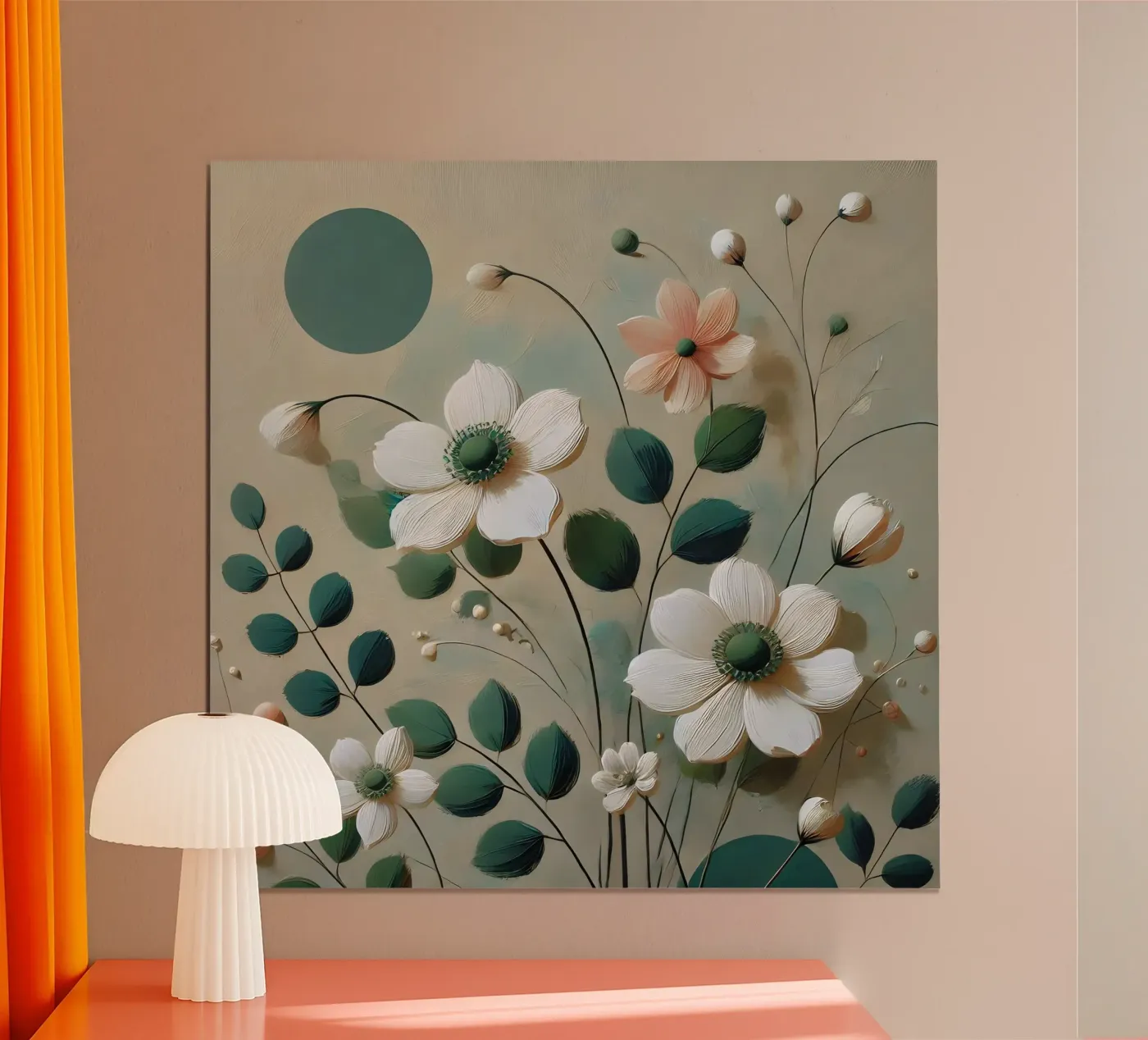 Fleurs Vert poster de abstrakt