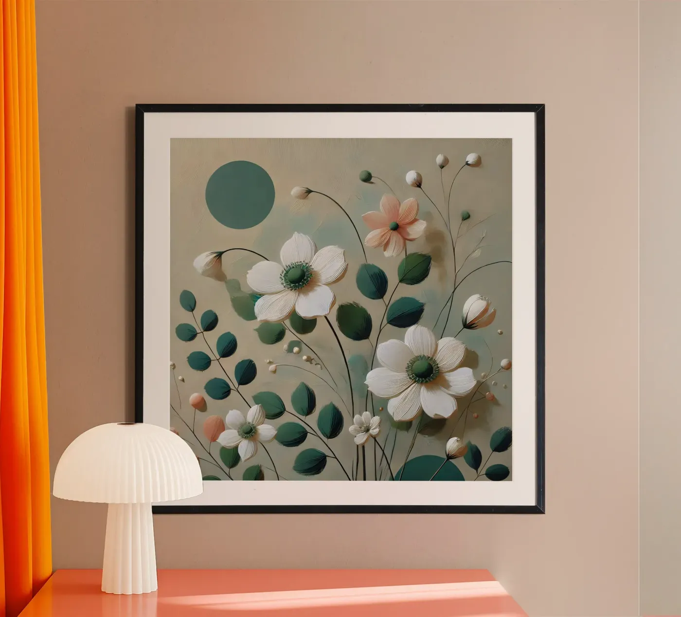 Fleurs Vert poster de abstrakt