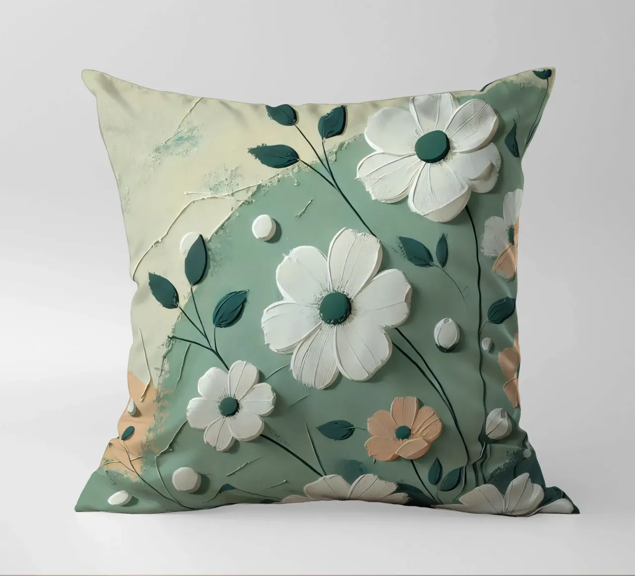 Fiori verdi cuscino da abstrakt