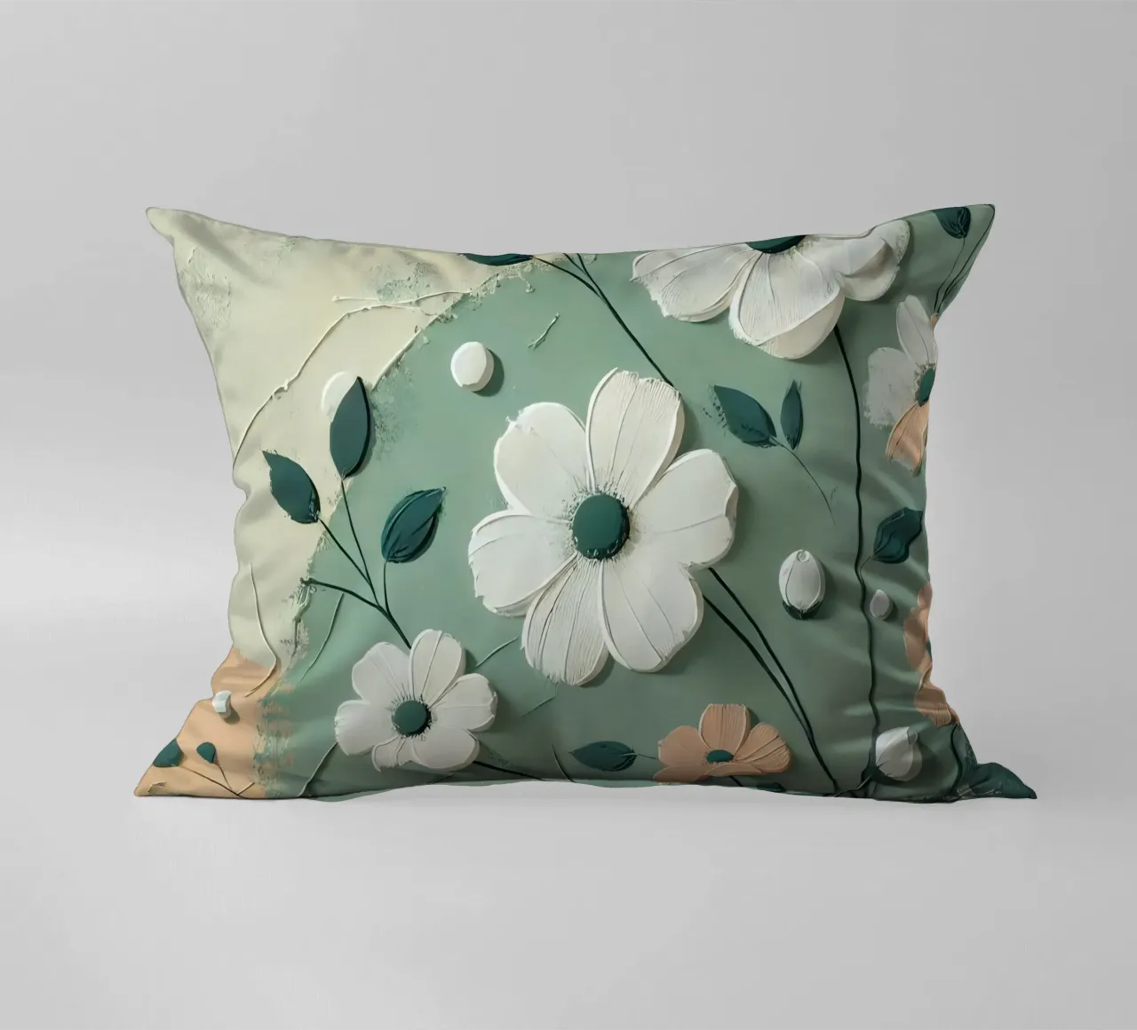 Fiori verdi cuscino da abstrakt
