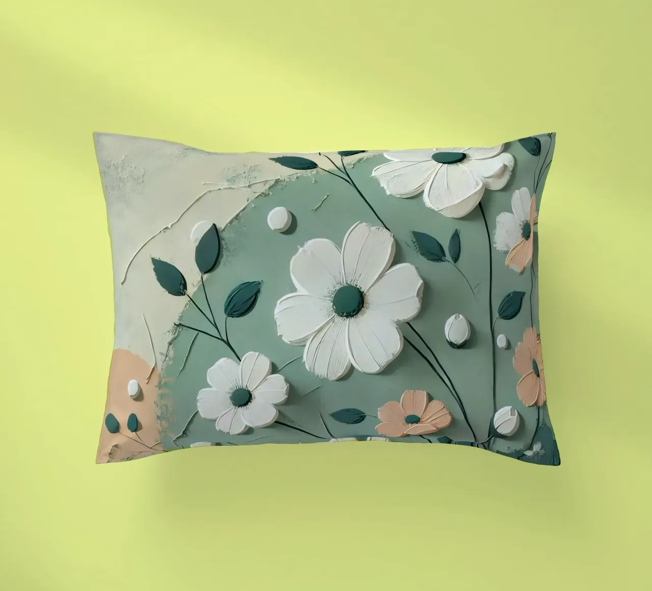 Fiori verdi cuscino da abstrakt