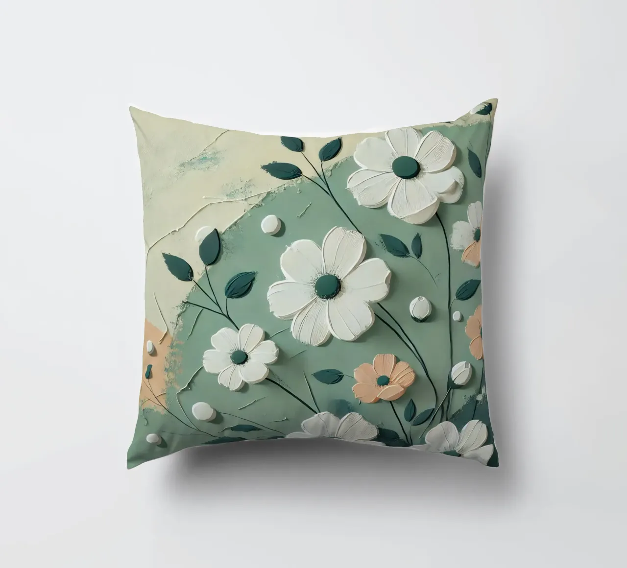 Fiori verdi cuscino da abstrakt