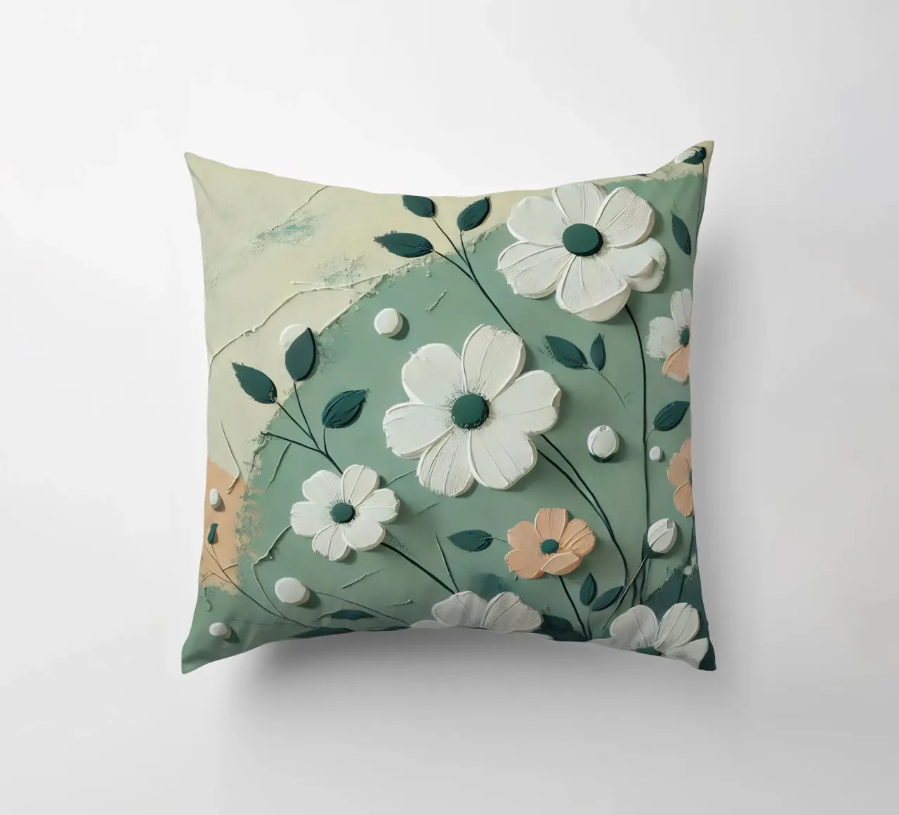 Fiori verdi cuscino da abstrakt