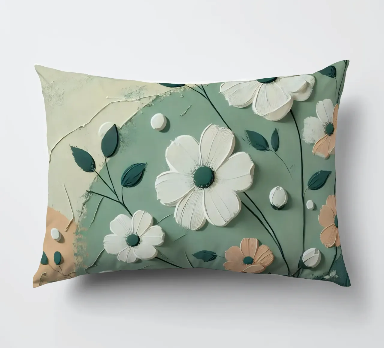 Fiori verdi cuscino da abstrakt