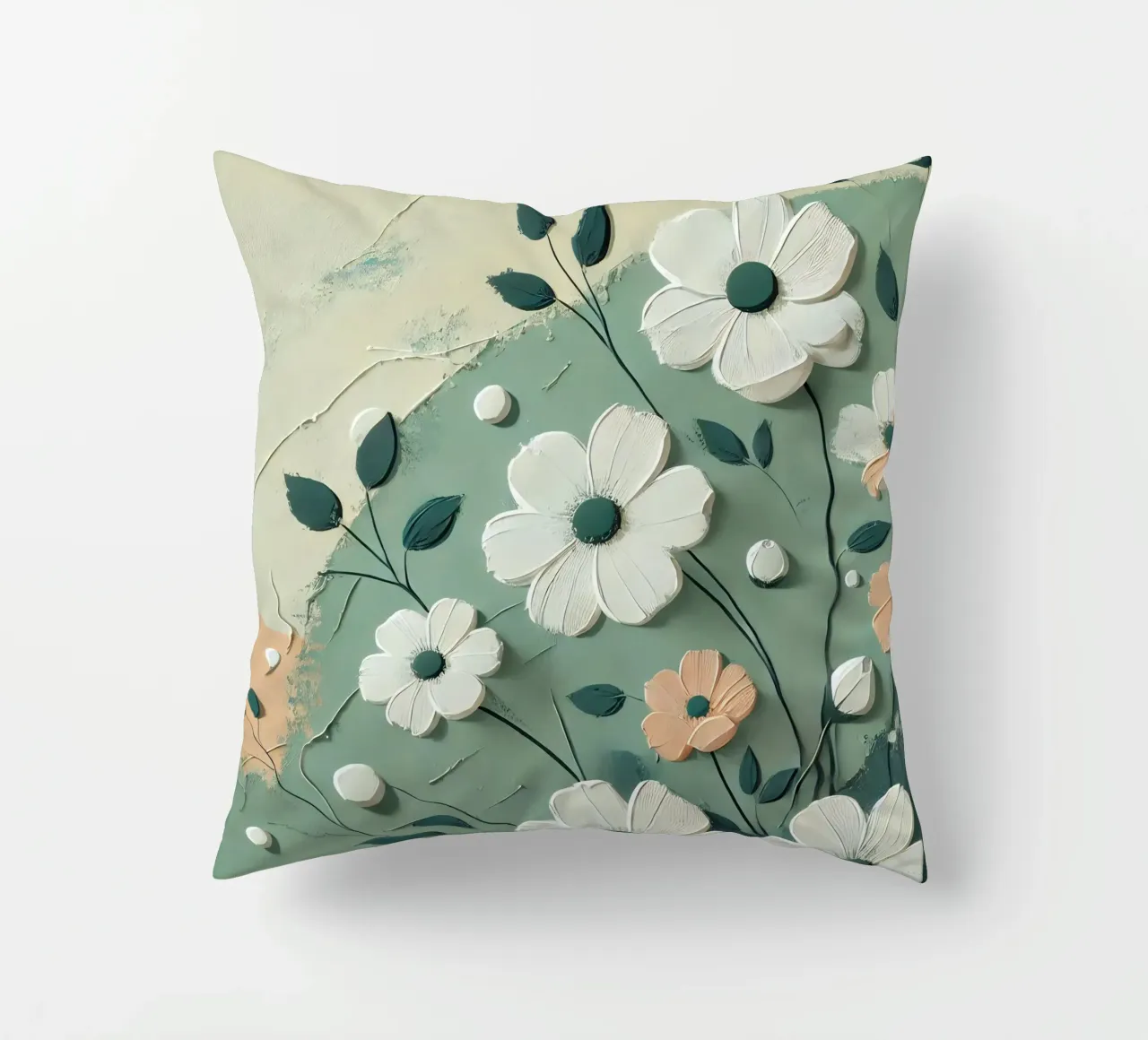 Fiori verdi cuscino da abstrakt