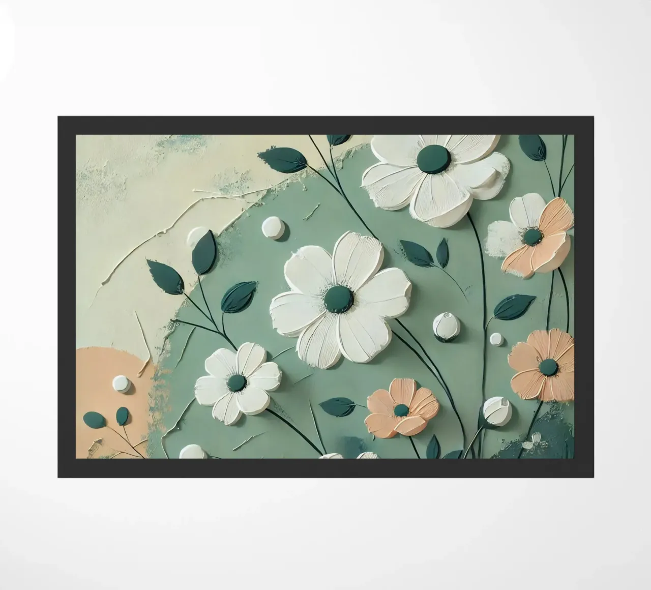 Fiori verdi zerbino da abstrakt