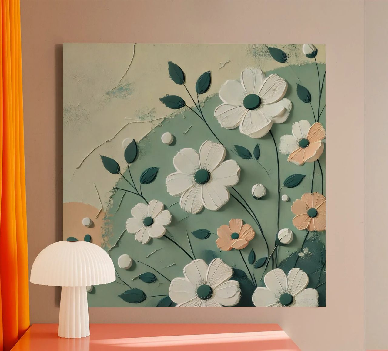 Fiori verdi tela da abstrakt