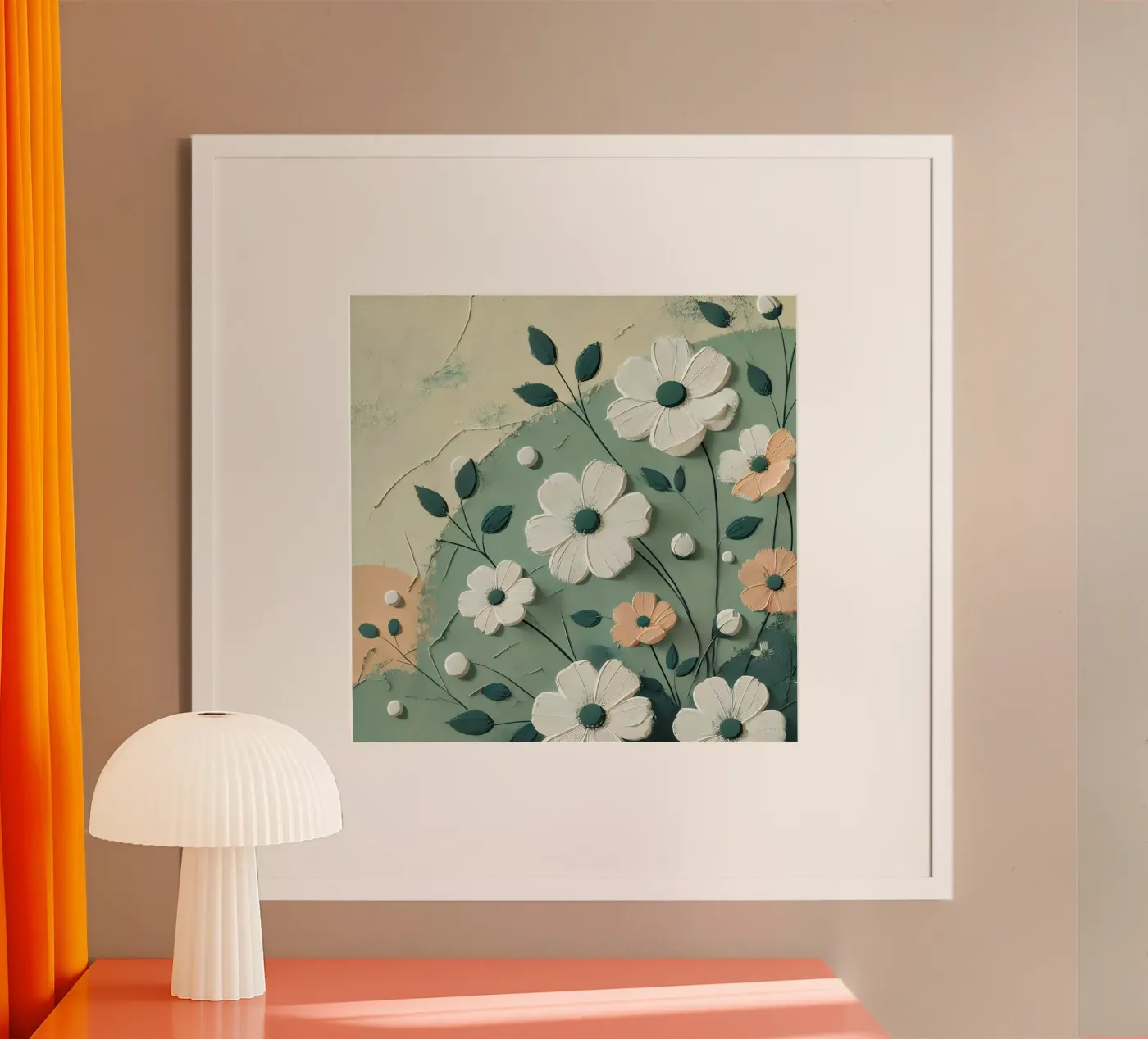 Fleurs Vert poster de abstrakt