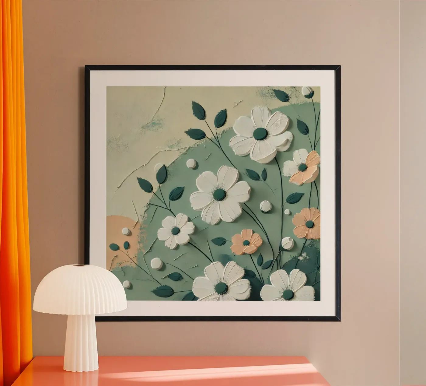 Fleurs Vert poster de abstrakt