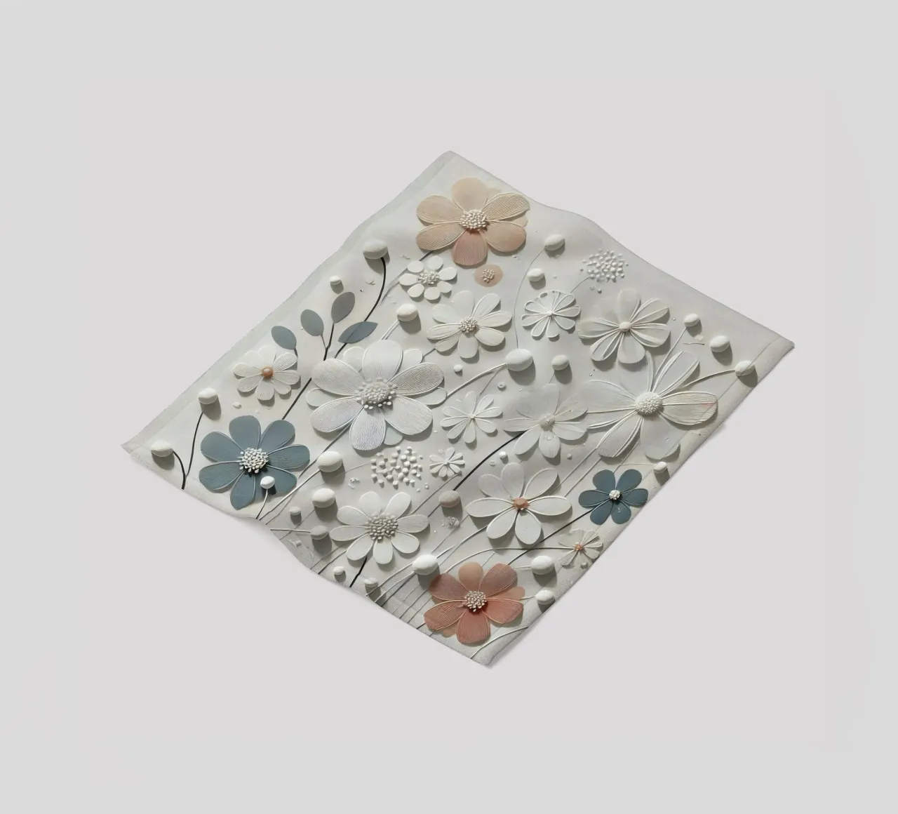 Fiori bianchi coperta in pile da abstrakt