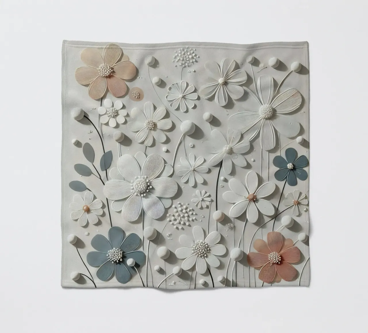 Fiori bianchi coperta in pile da abstrakt