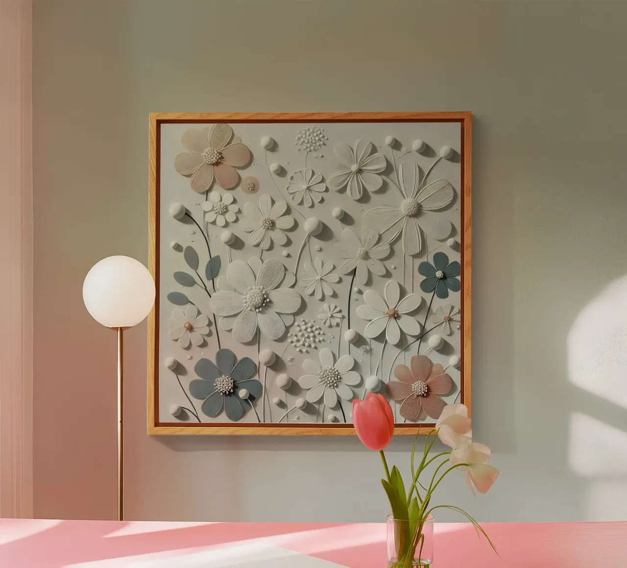 Fiori bianchi plexiglass da abstrakt