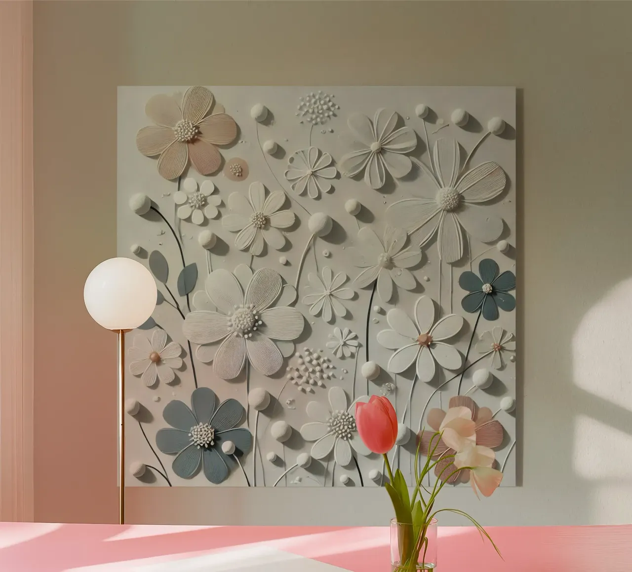 Fiori bianchi plexiglass da abstrakt