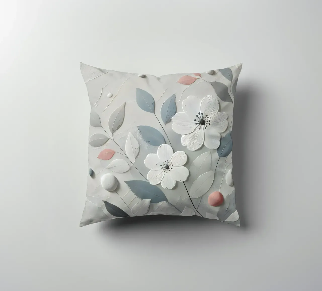 Fiori bianchi cuscino da abstrakt
