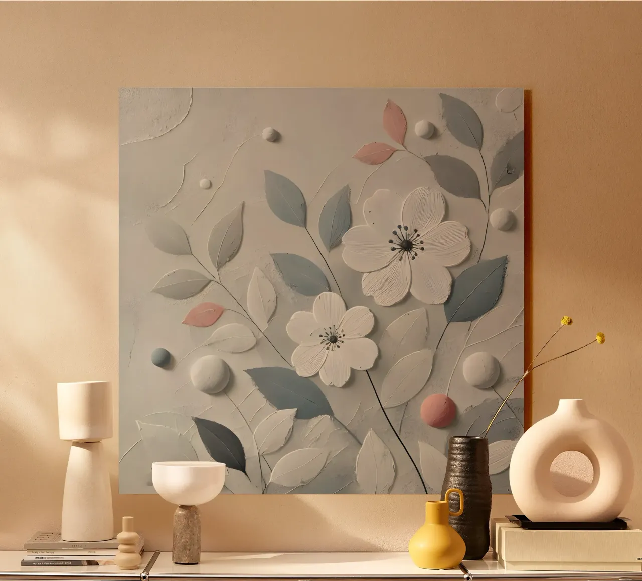 Fiori bianchi plexiglass da abstrakt