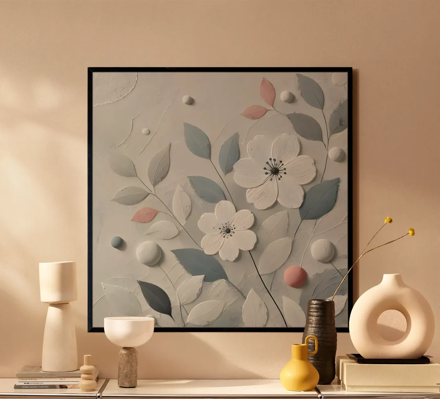 Fiori bianchi poster da abstrakt