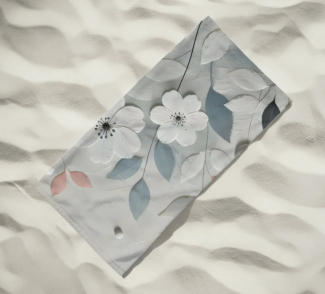 Fiori bianchi telo mare da abstrakt