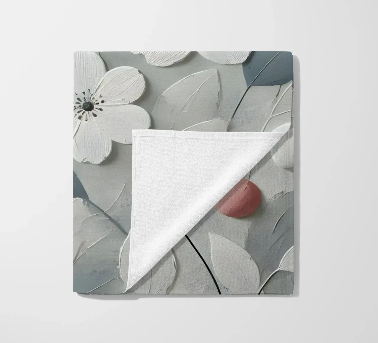Fiori bianchi telo mare da abstrakt