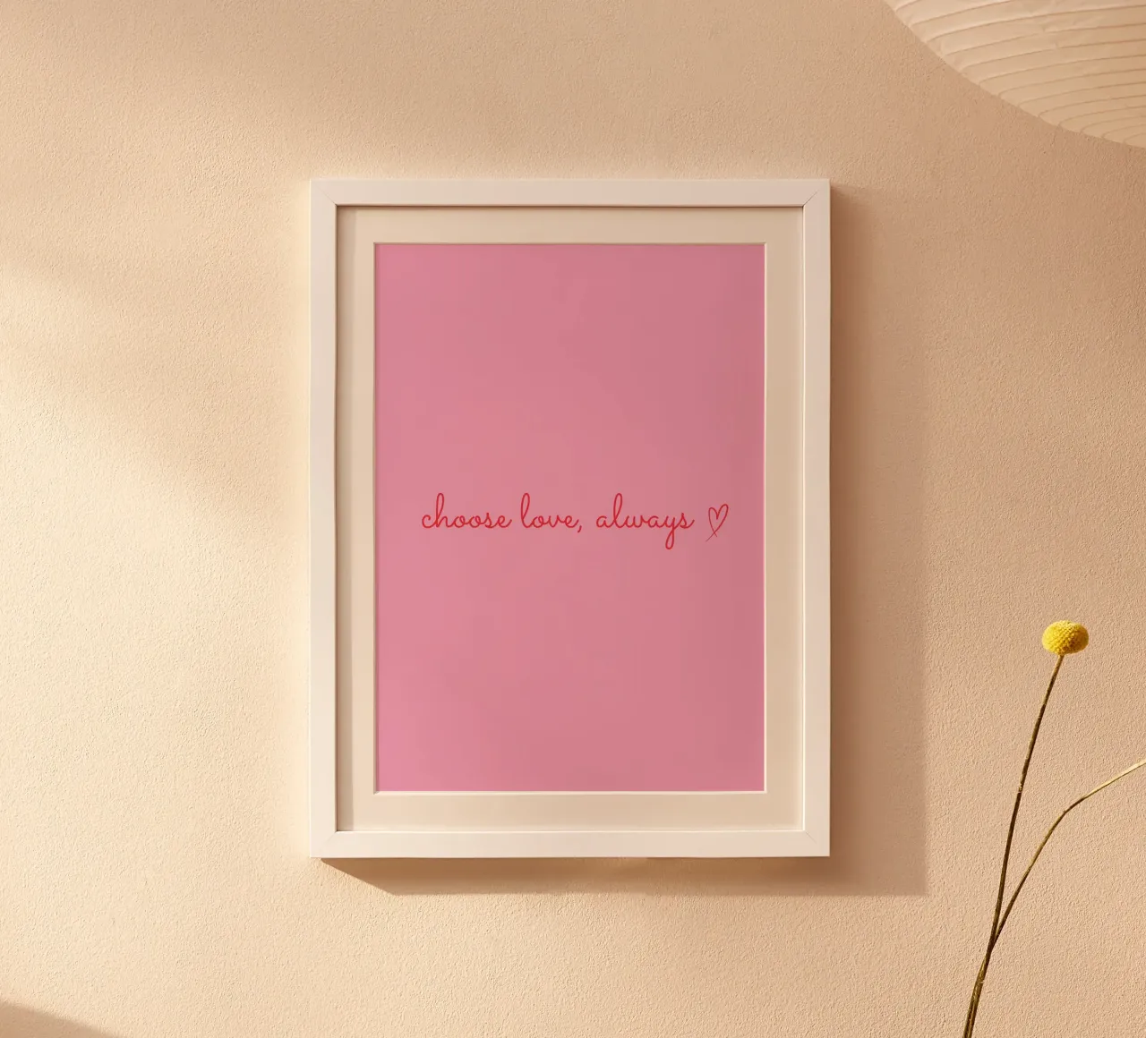 Choose love, always poster with plastic frame by HummelBär