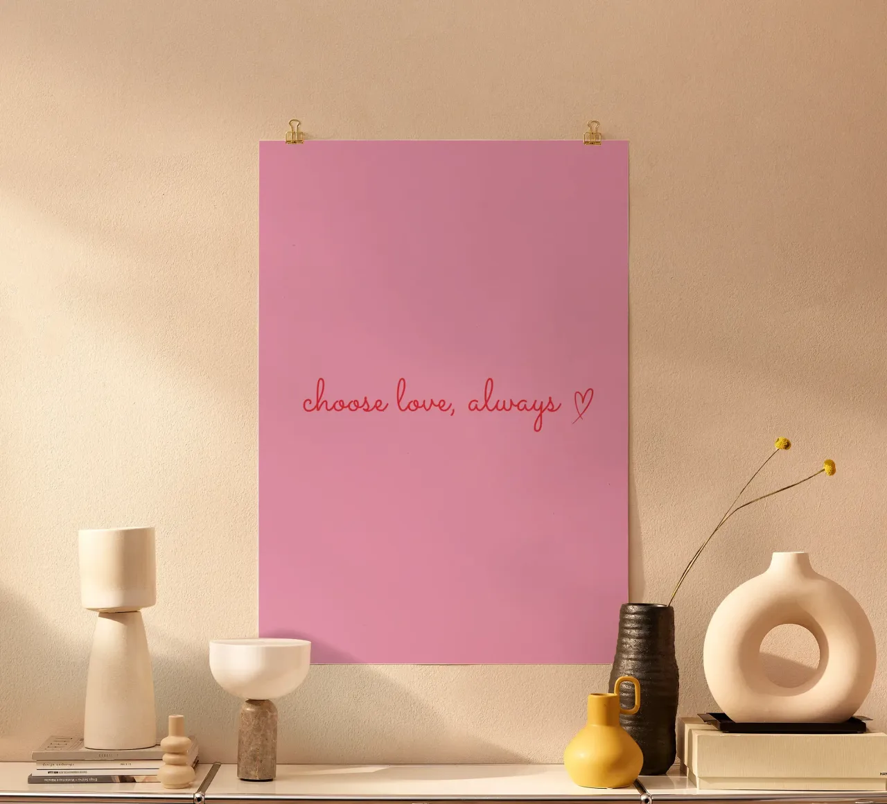Choose love, always poster with plastic frame by HummelBär