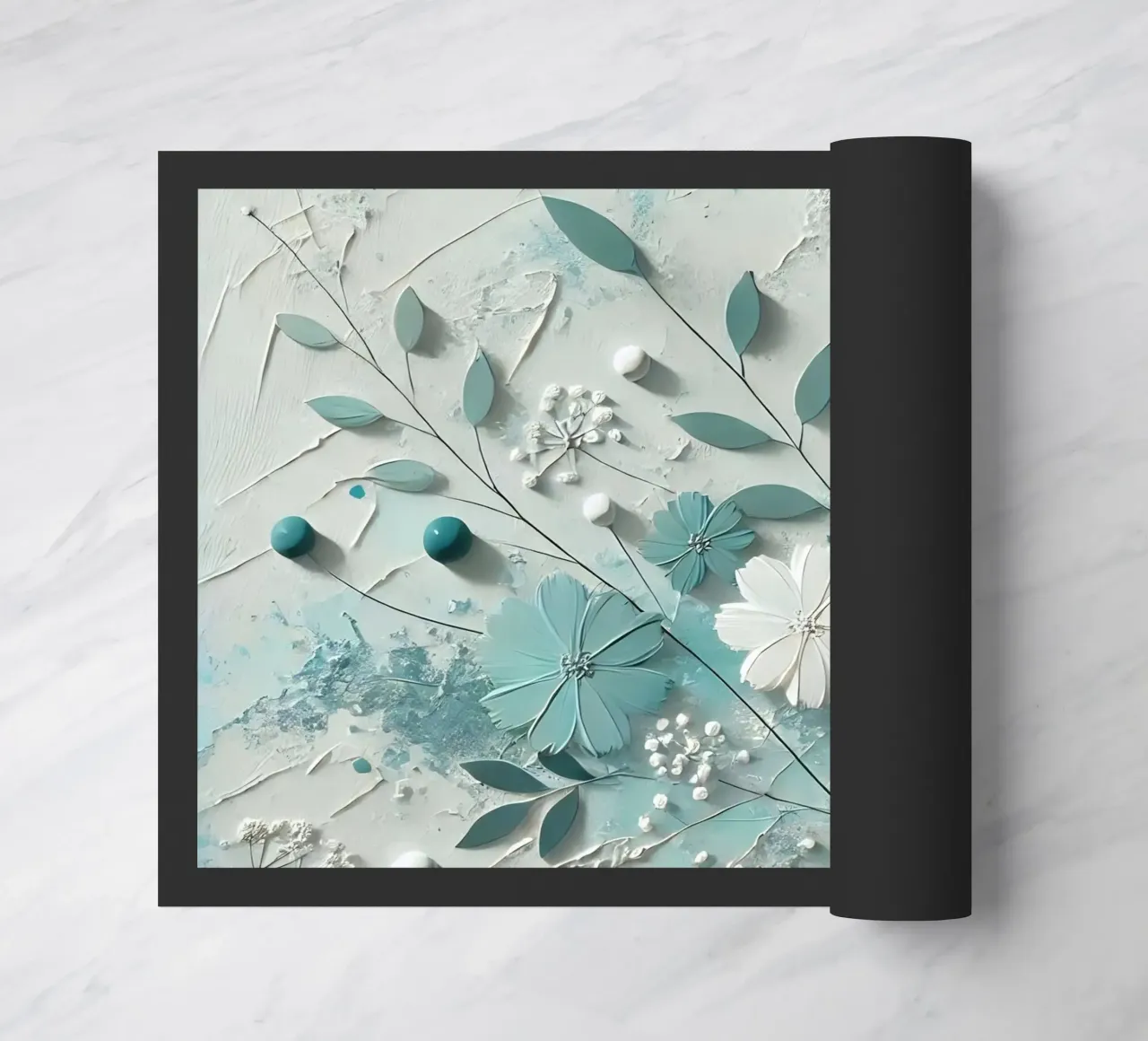 Fiori turchesi zerbino da abstrakt