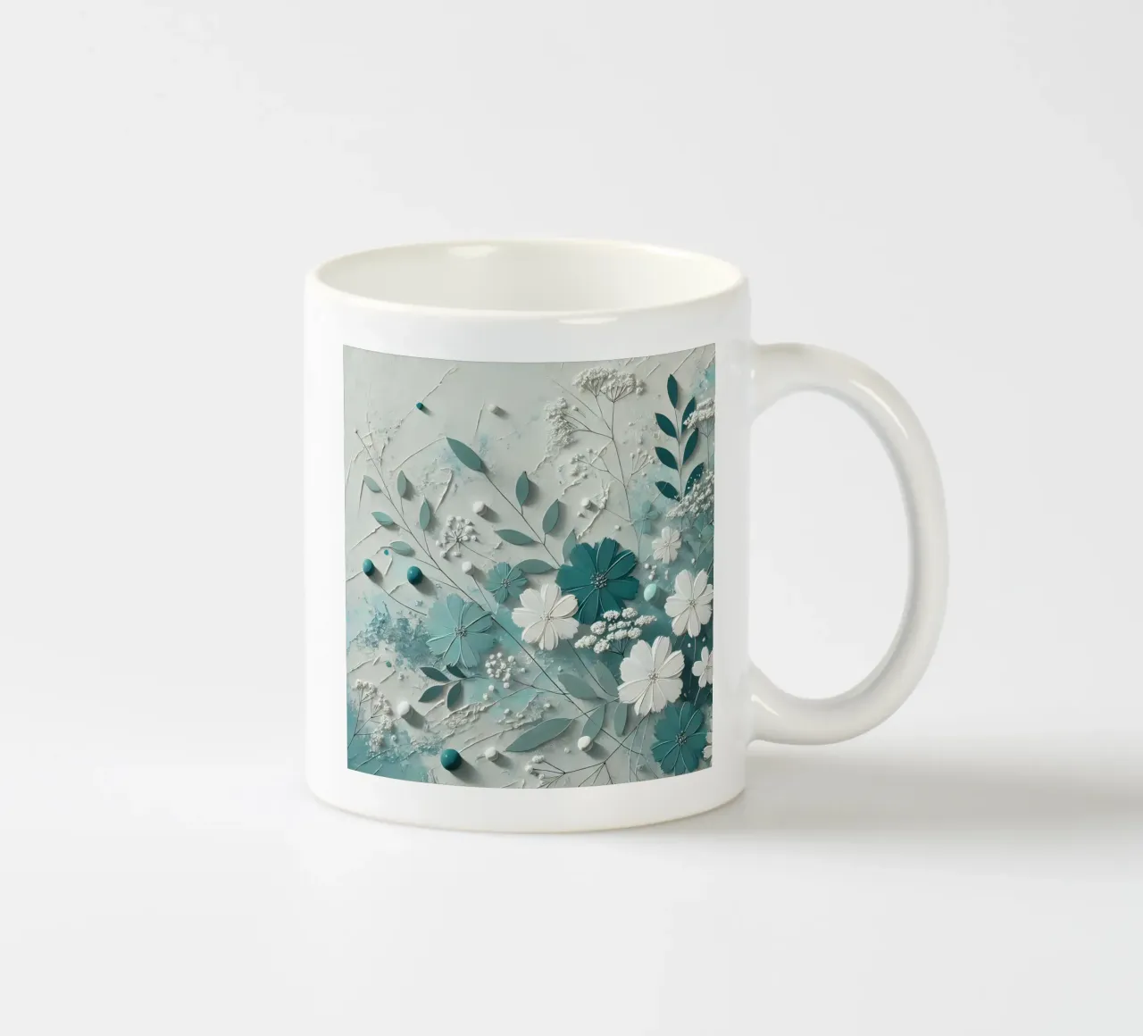 Fiori turchesi tazza in ceramica da abstrakt
