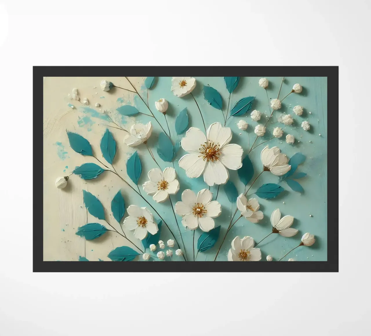 Fiori turchesi zerbino da abstrakt