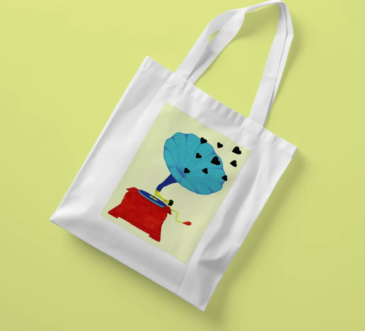 Grammophone Love tote bag by Natalie Foss