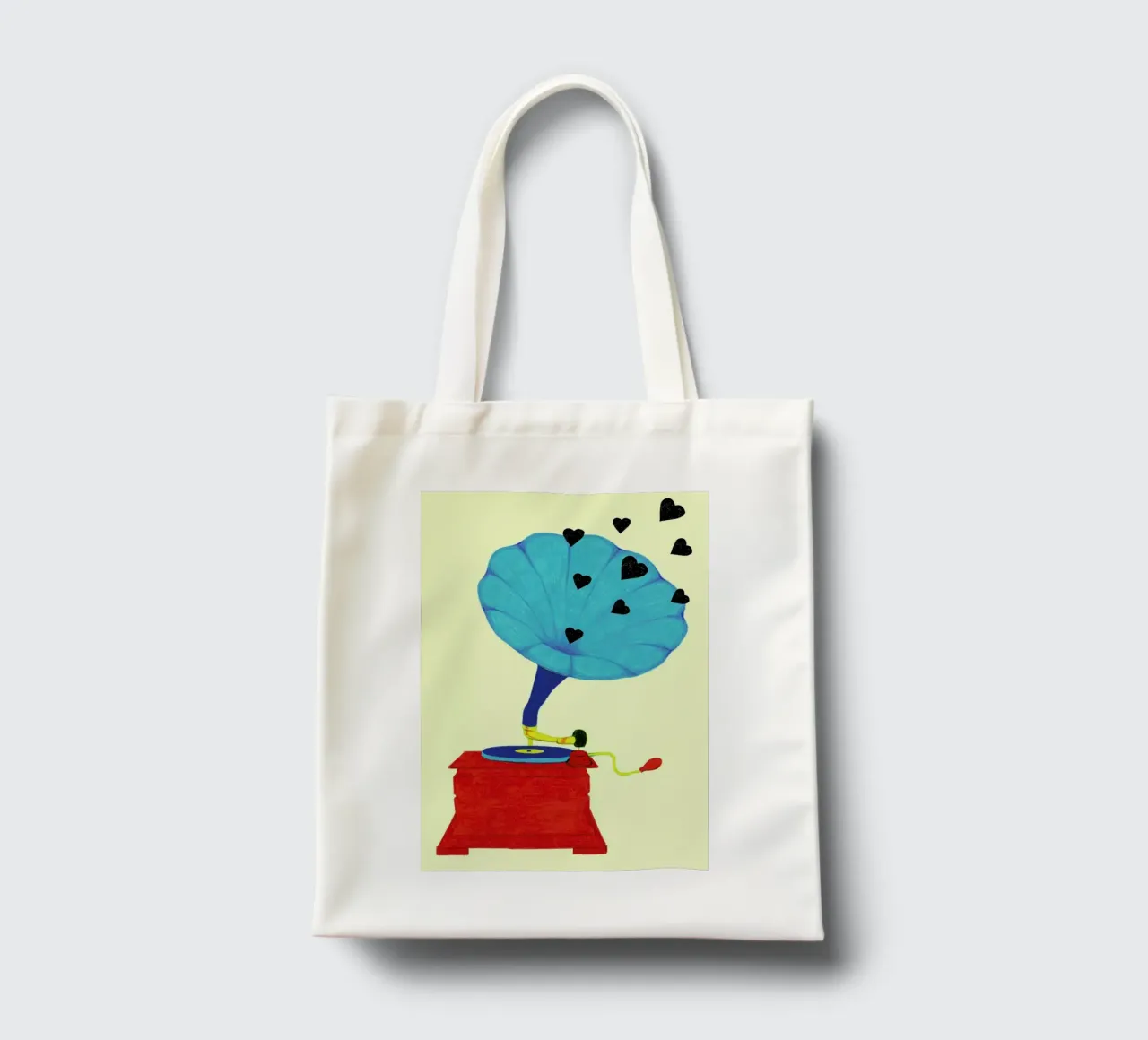 Grammophone Love tote bag by Natalie Foss