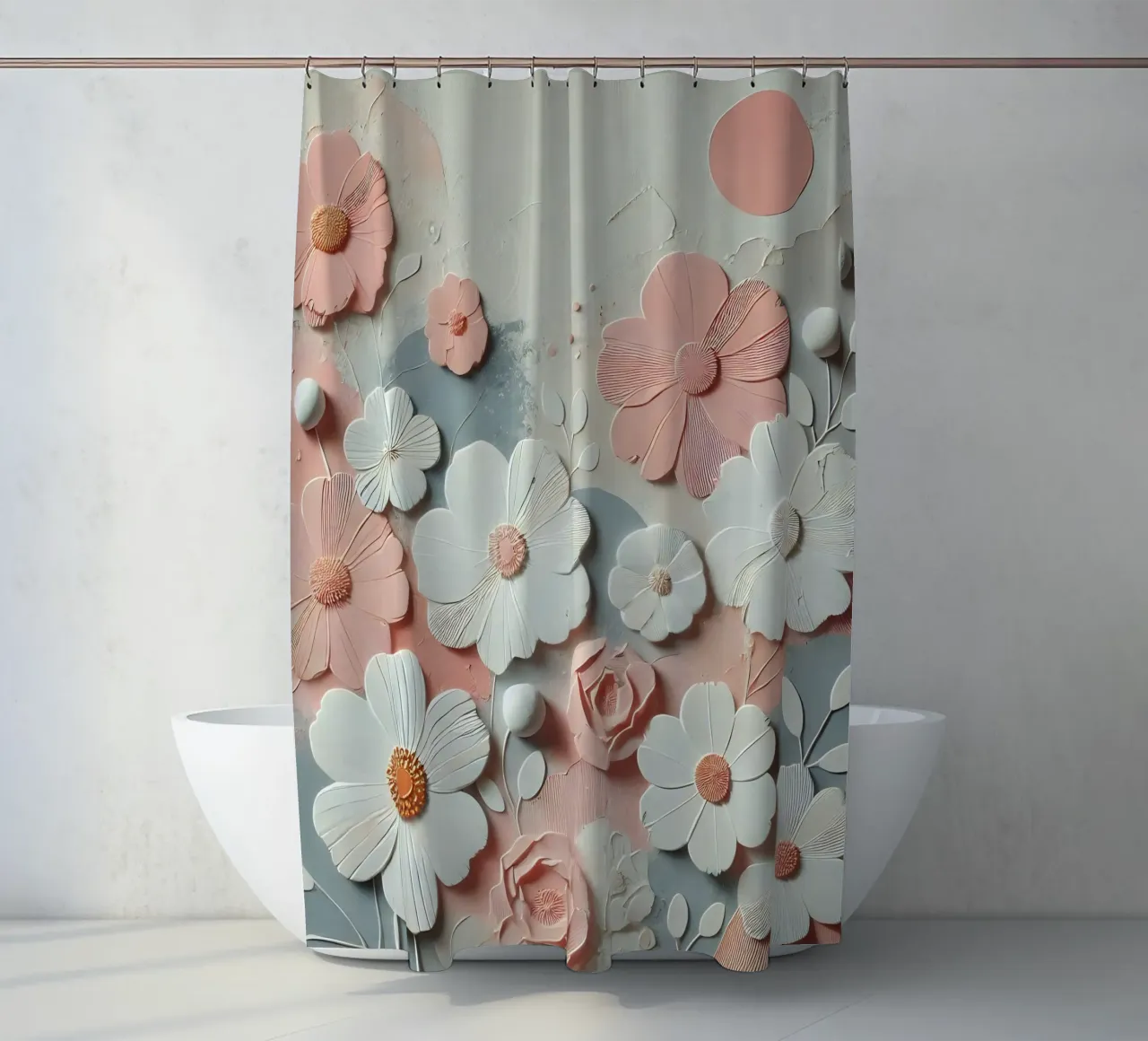 Fleurs roses rideau de douche de abstrakt