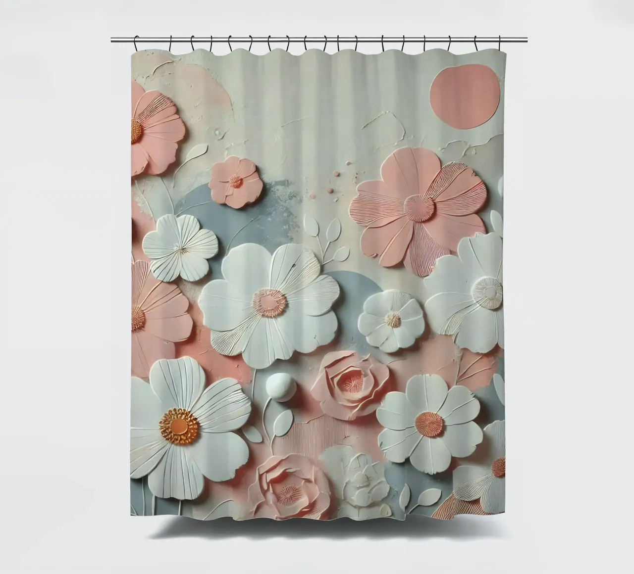 Fleurs roses rideau de douche de abstrakt