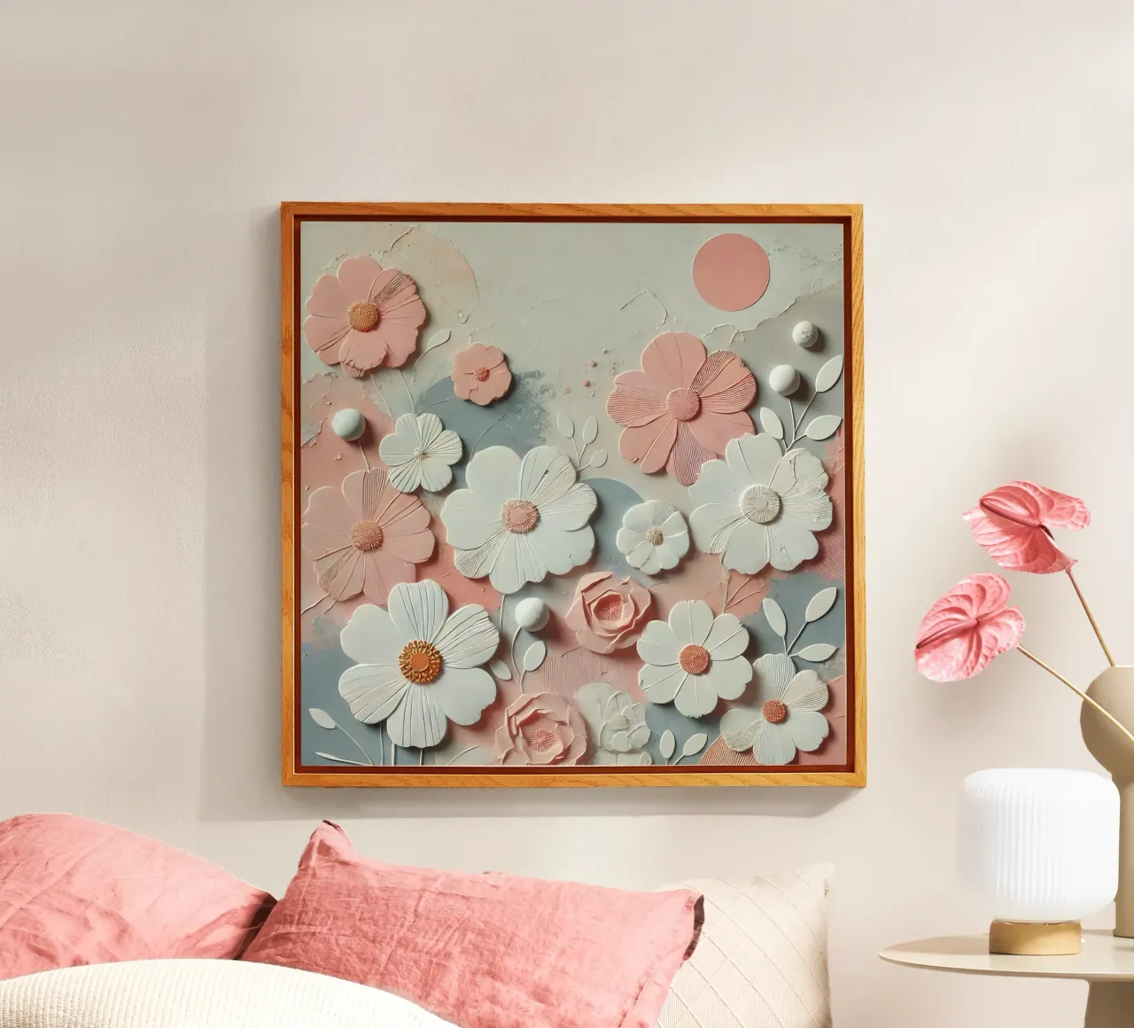 Fiori rosa plexiglass da abstrakt