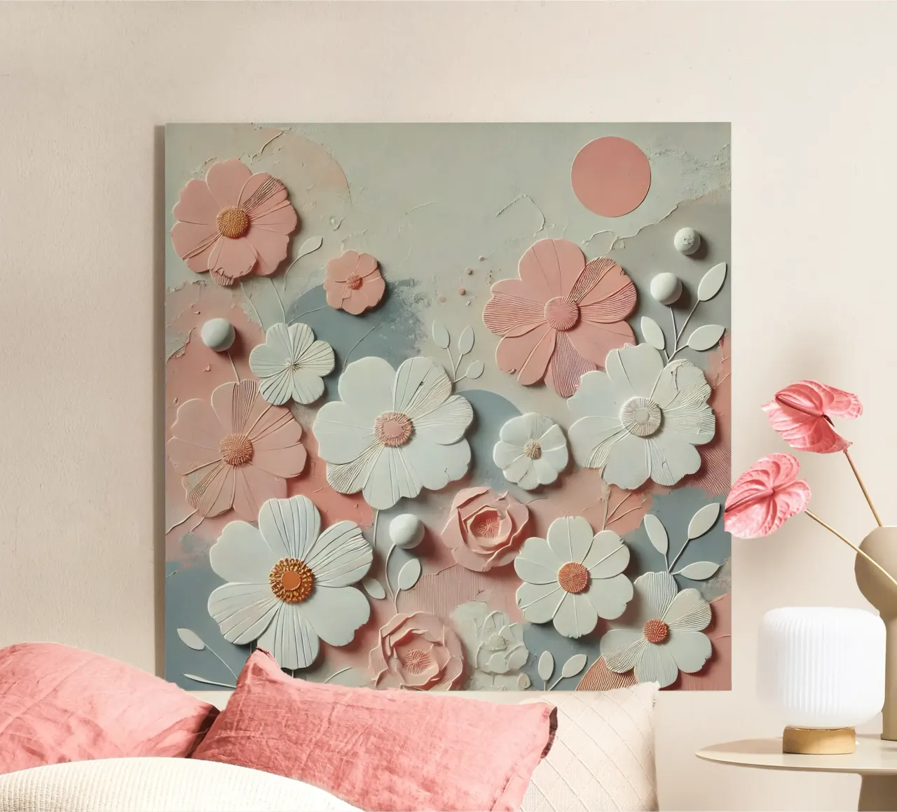 Fiori rosa plexiglass da abstrakt