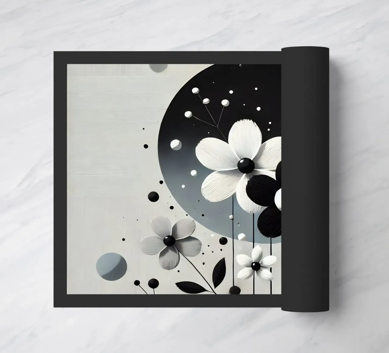Fiori neri zerbino da abstrakt
