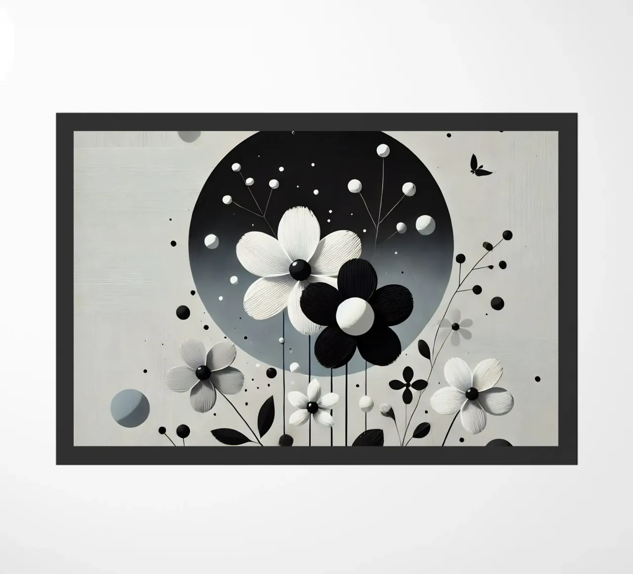 Fiori neri zerbino da abstrakt