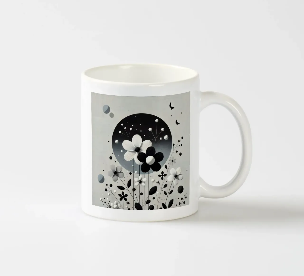 Fiori neri tazza in ceramica da abstrakt