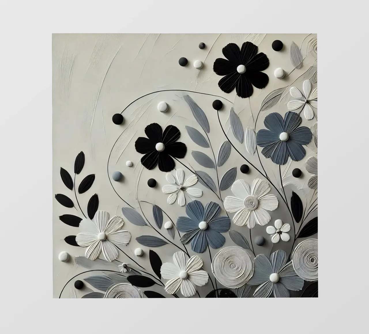 Flowers black photo wallpaper by abstrakt
