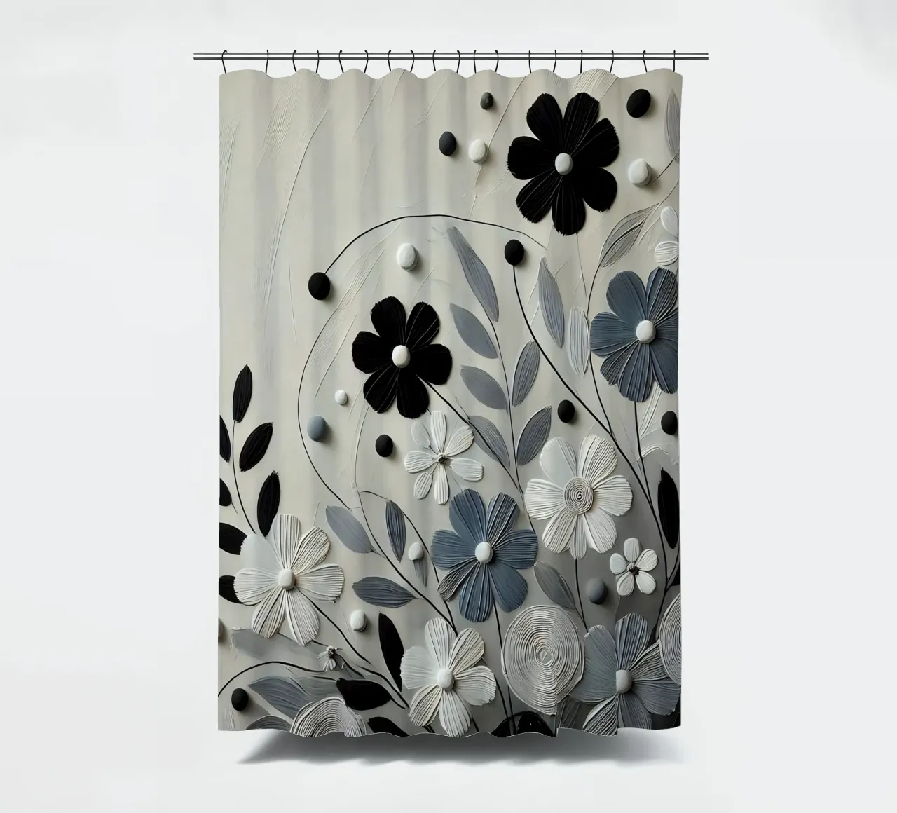 Fiori neri tenda da doccia da abstrakt