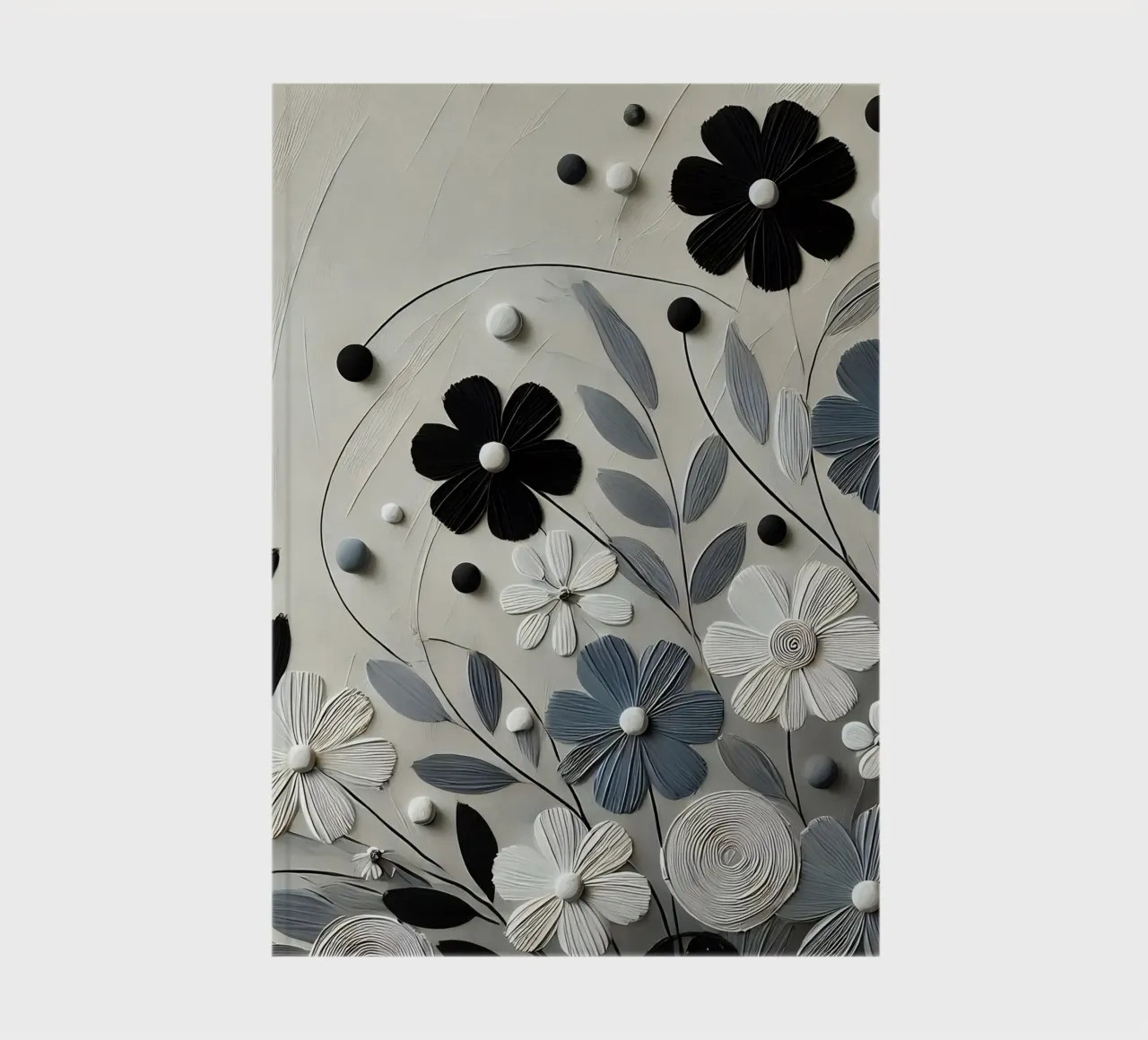 Fleurs Noir carnet de notes de abstrakt