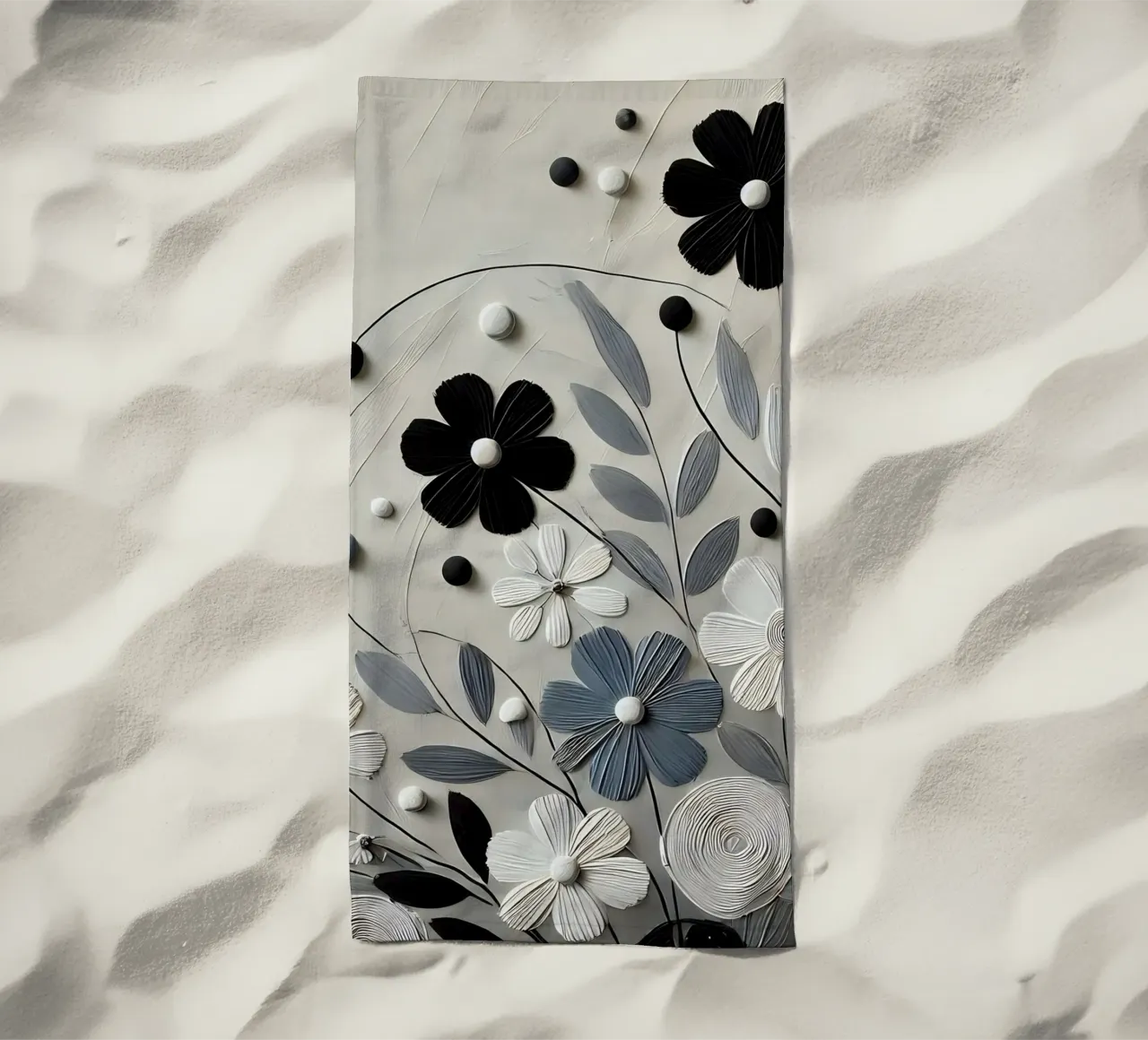 Fiori neri telo mare da abstrakt